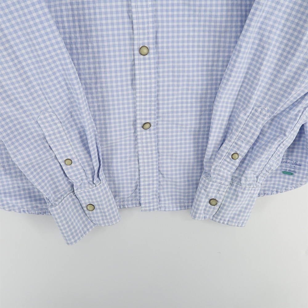 Scotch and Soda Shirt Mens XL Blue Plaid Long Sleeve Roll Tab Cotton Flip Cuff - Picture 7 of 16